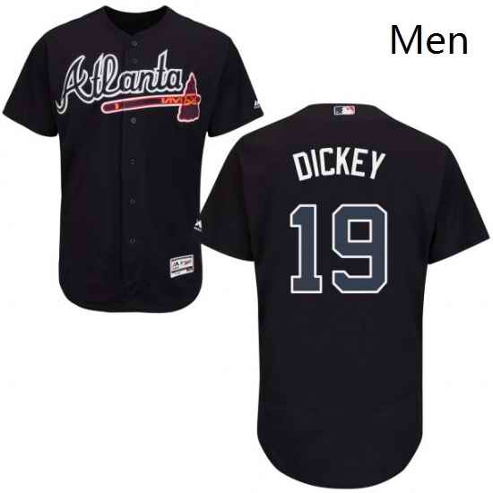 Mens Majestic Atlanta Braves 19 RA Dickey Blue Flexbase Authentic Collection MLB Jersey